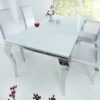 Jídelní stůl Modern Barock 180cm bílá stříbrná