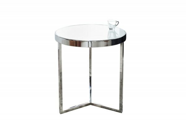 Konferenční stolek Art Deco 50cm chróm bílá