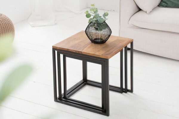 Konferenční stolek Elements set 3ks Sheeshamové dřevo