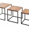 Konferenční stolek Elements set 3ks Sheeshamové dřevo