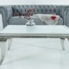 Konferenční stolek Modern Barock 100cm bílá stříbrná