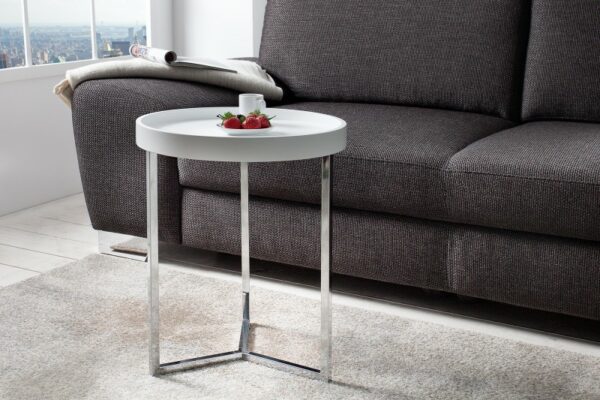 Konferenční stolek Modular 40cm bílá stříbrná
