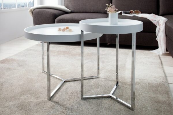 Konferenční stolek Modular 40cm bílá stříbrná