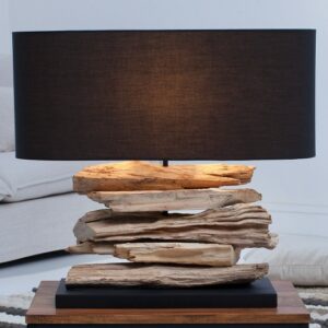 Stolová lampa - Naplavené dřevo Riverine II černá
