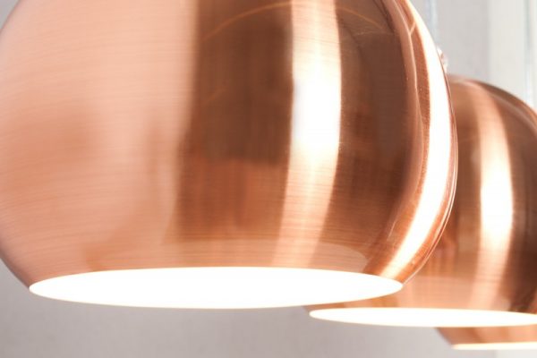 Závěsná lampa Copper Ball 3er höhenverst