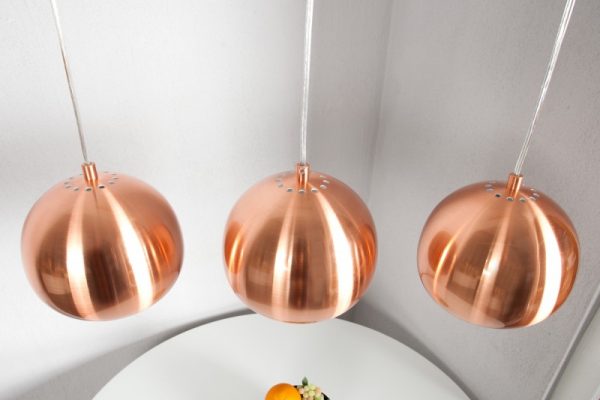 Závěsná lampa Copper Ball 3er höhenverst