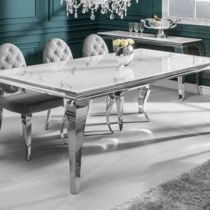 Jídelní stůl Modern Barock 200cm stříbrná Mramor