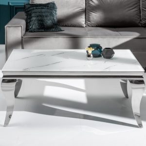 Konferenční stolek Modern Barock 100cm stříbrná Mramor