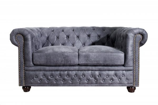 Sofa Chesterfield II dvoják 150cm šedá antik