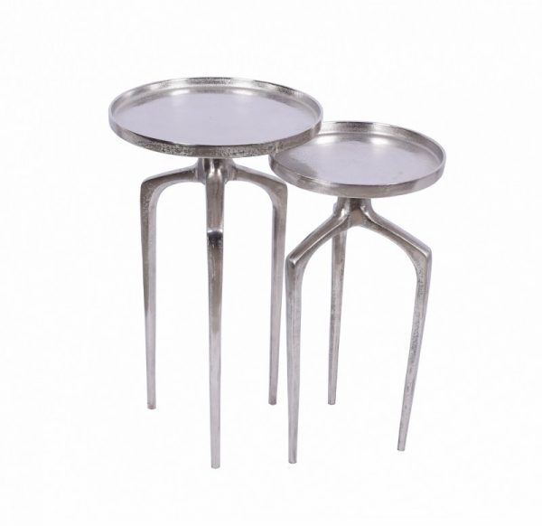 Konferenční stolek Abstract set 2ks Hlíník stříbrná