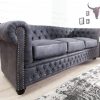 Sofa Chesterfield II 3er 200cm šedá antik