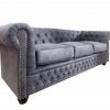 Sofa Chesterfield II 3er 200cm šedá antik