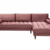 Ecksofa Cozy Velvet II 260cm altrosa Samet