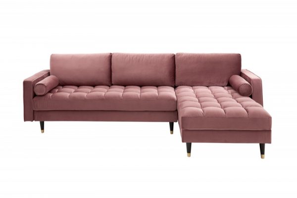 Ecksofa Cozy Velvet II 260cm altrosa Samet