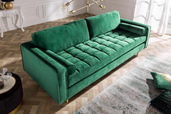 Sofa Cozy Velvet 225cm smaragdzelená Samet