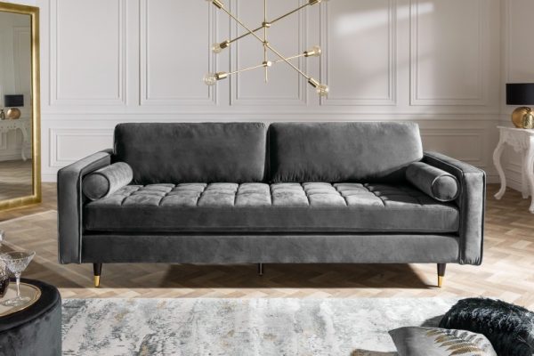 Sofa Cozy Velvet 225cm šedá Samet