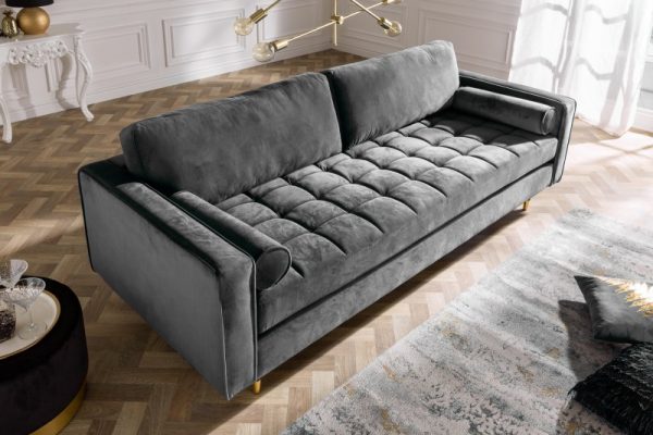 Sofa Cozy Velvet 225cm šedá Samet