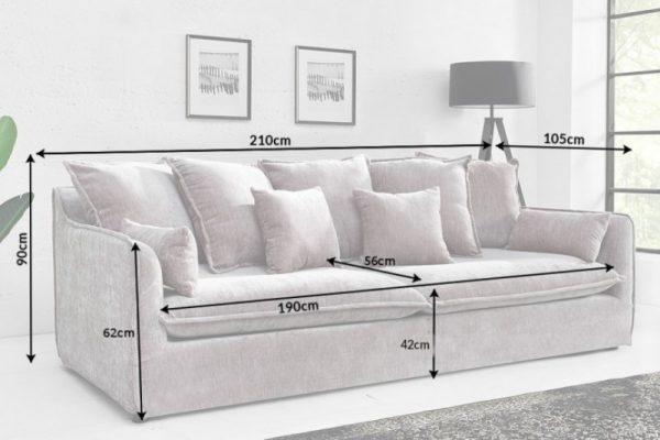 Sofa Heaven 3er taupe Samet