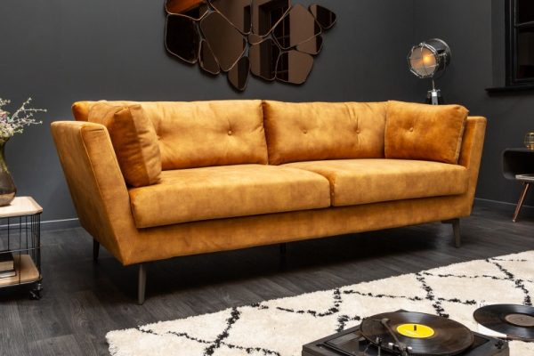 Sofa Marvelous 220cm senfžlutá Samet