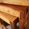 Konferenční stolek Monsoon set 3ks 45cm Sheeshamové dřevo