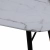 Jídelní stůl Paris 180cm Sklo Mramor-Optik bílá