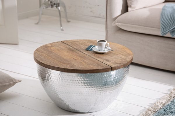 Konferenční stolek Orient Storage 60cm Mango stříbrná