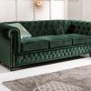 Sofa Chesterfield 3er Samet zelená