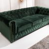 Sofa Chesterfield 3er Samet zelená