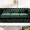 Sofa Chesterfield 3er Samet zelená