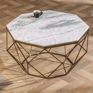 Konferenční stolek Diamond 69cm Mramor bílá
