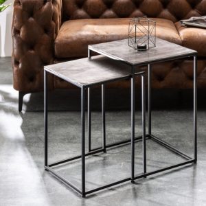 Konferenční stolek Elements set 2ks stříbrná černá