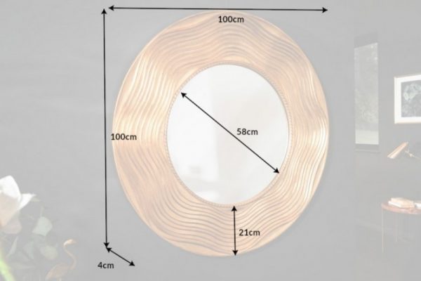 Nástěnné zrcadlo Circle 100cm rund zlatá