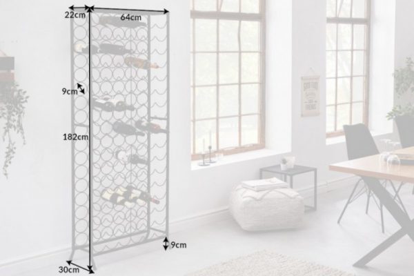 Regál na víno Storage 180cm Kov černá