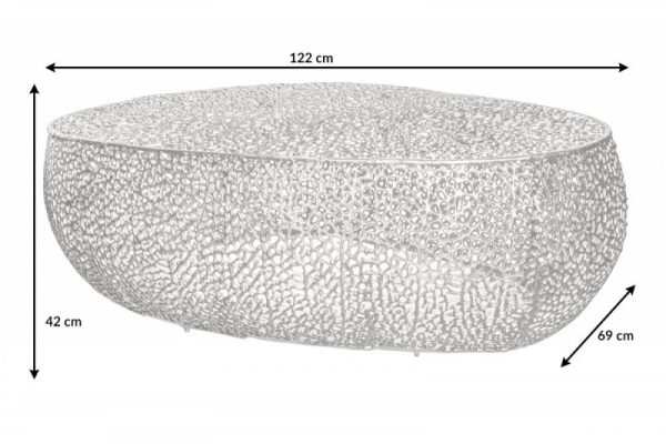 Konferenční stolek Leaf 120cm stříbrná