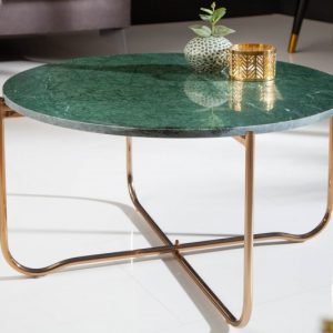 Konferenční stolek Noble 62cm Mramor zelená zlatá