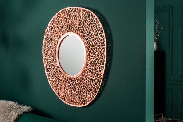 Nástěnné zrcadlo Leaf L 110cm meď