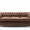 Sofa Chesterfield II 3er 210cm vintage hnědá