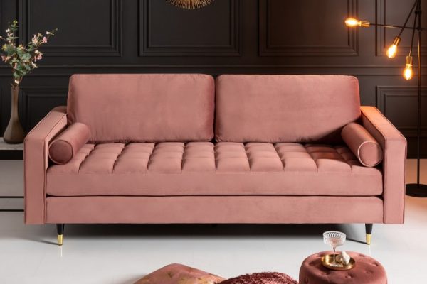 Sofa Cozy Velvet 225cm altrosa Samet