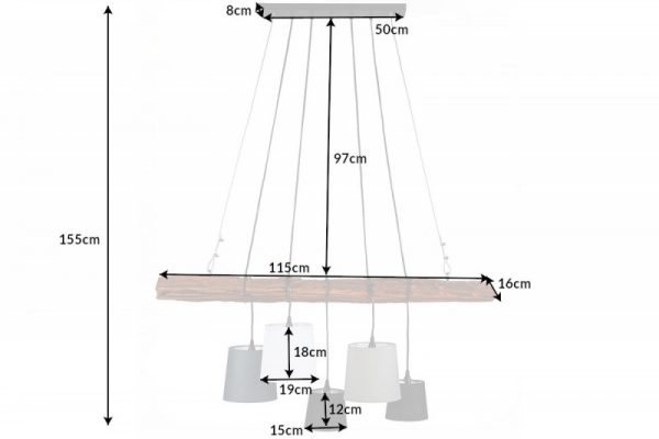 Závěsná lampa Levels Naplavené dřevo Gestell