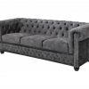 Sofa Chesterfield 3er šedá Samet