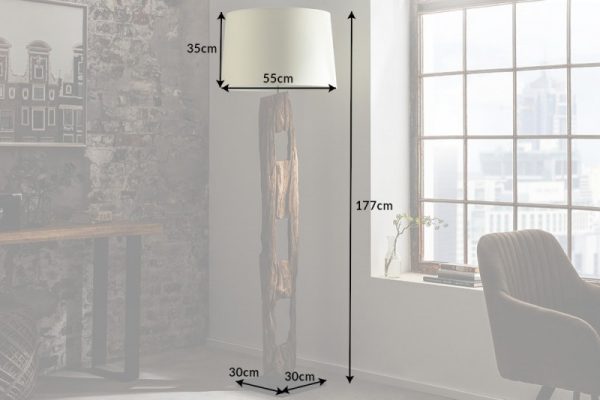 Stojanová lampa Barracuda 177 cm bílá