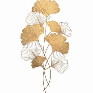 Nástěnná dekorace Ginkgo 110cm zlatá