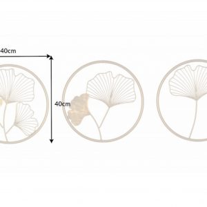 Nástěnná dekorace set 3ks 40cm zlatá