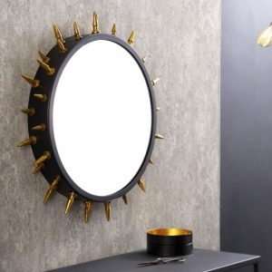 Nástěnné zrcadlo Abstract 66cm černozlatá