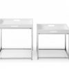 Konferenční stolek Elements set 2ks bílá Podnos