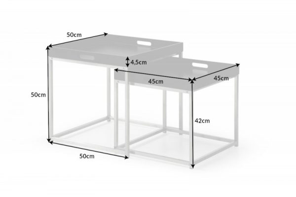 Konferenční stolek Elements set 2ks černá Podnos