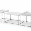 Konferenční stolek Elements set 3ks bílá Podnos