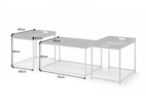 Konferenční stolek Elements set 3ks černá Podnos