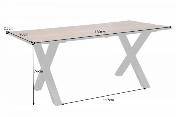 Jídelní stůl Barracuda / geflextem X-Gestell 180cm