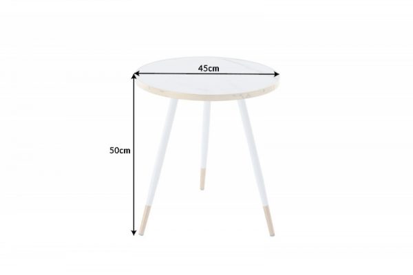 Konferenční stolek Paris 45cm bílá Mramoroptik